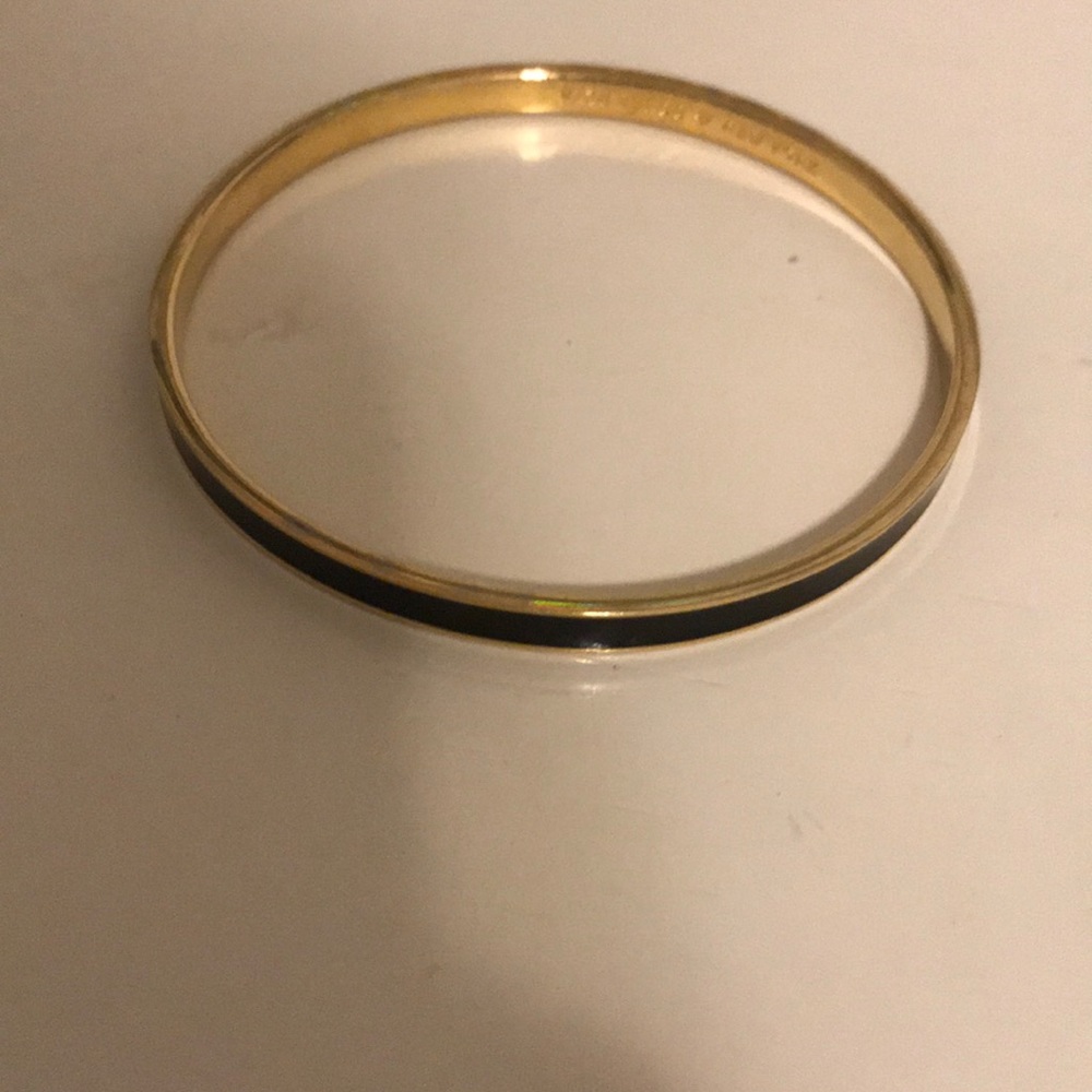 Kate spade black engraved bangle